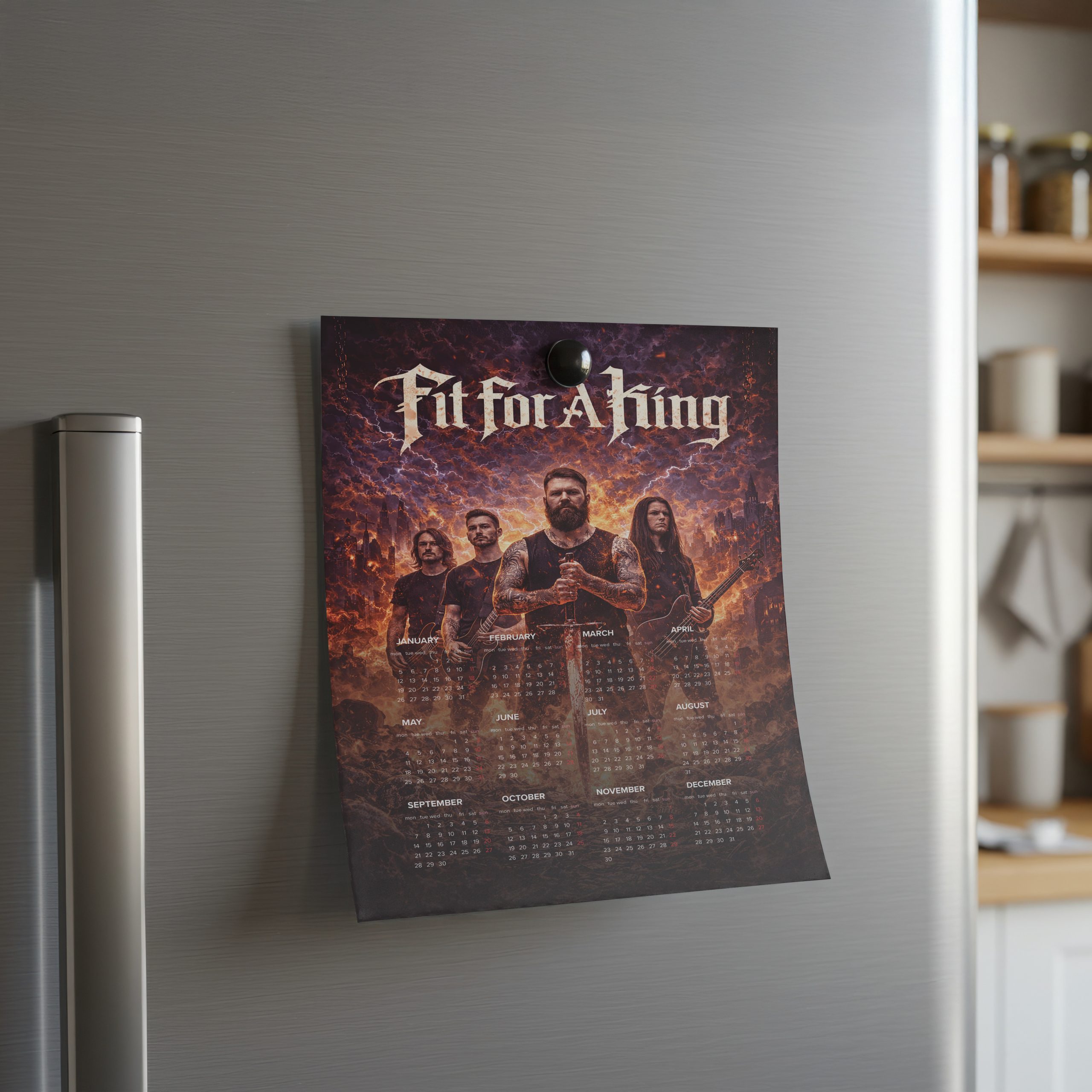 Fit For A King A3 Wall Calendar — Dark Art Print for 2026 - Image 2