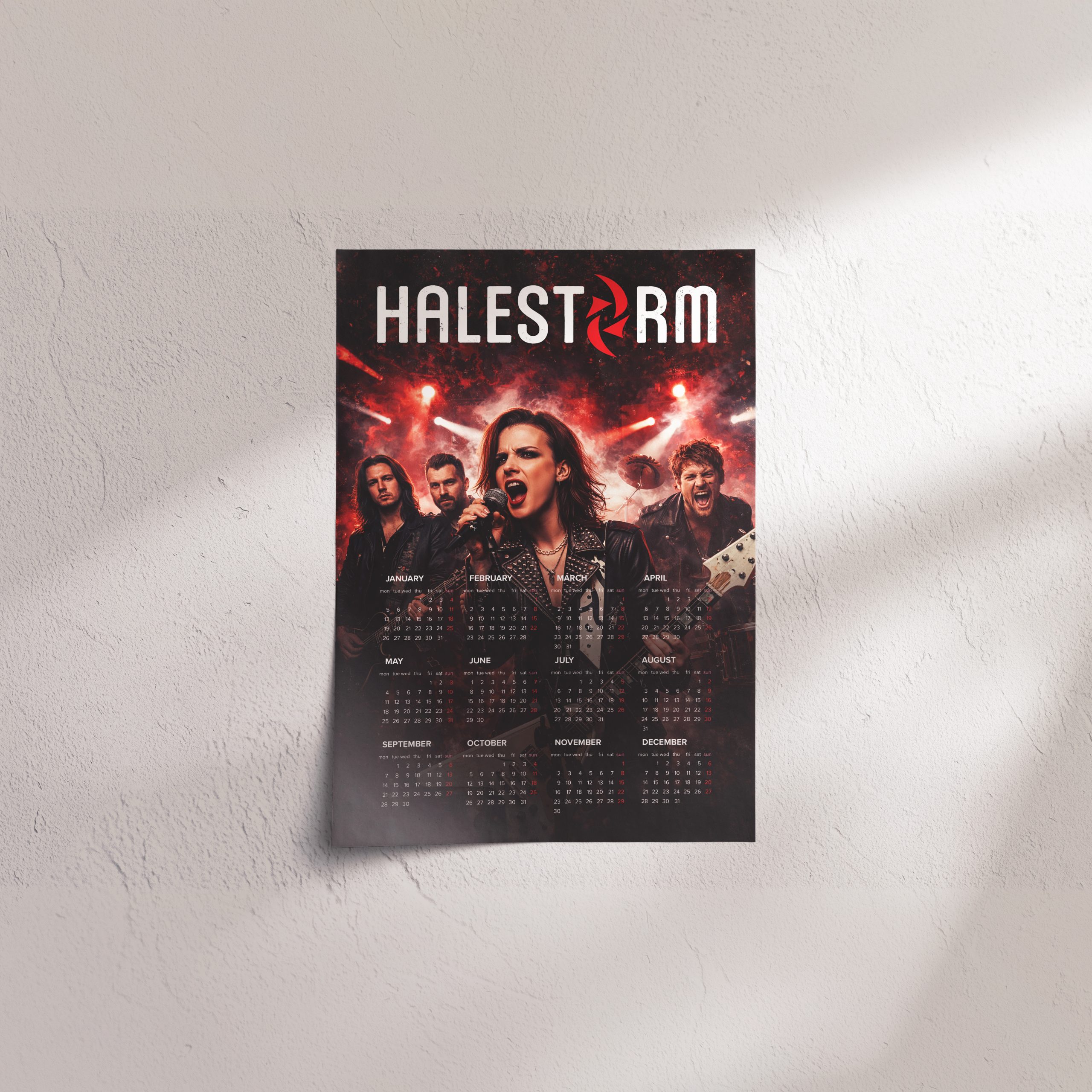 Halestrom A3 Wall Calendar — Dark Art Print for 2026