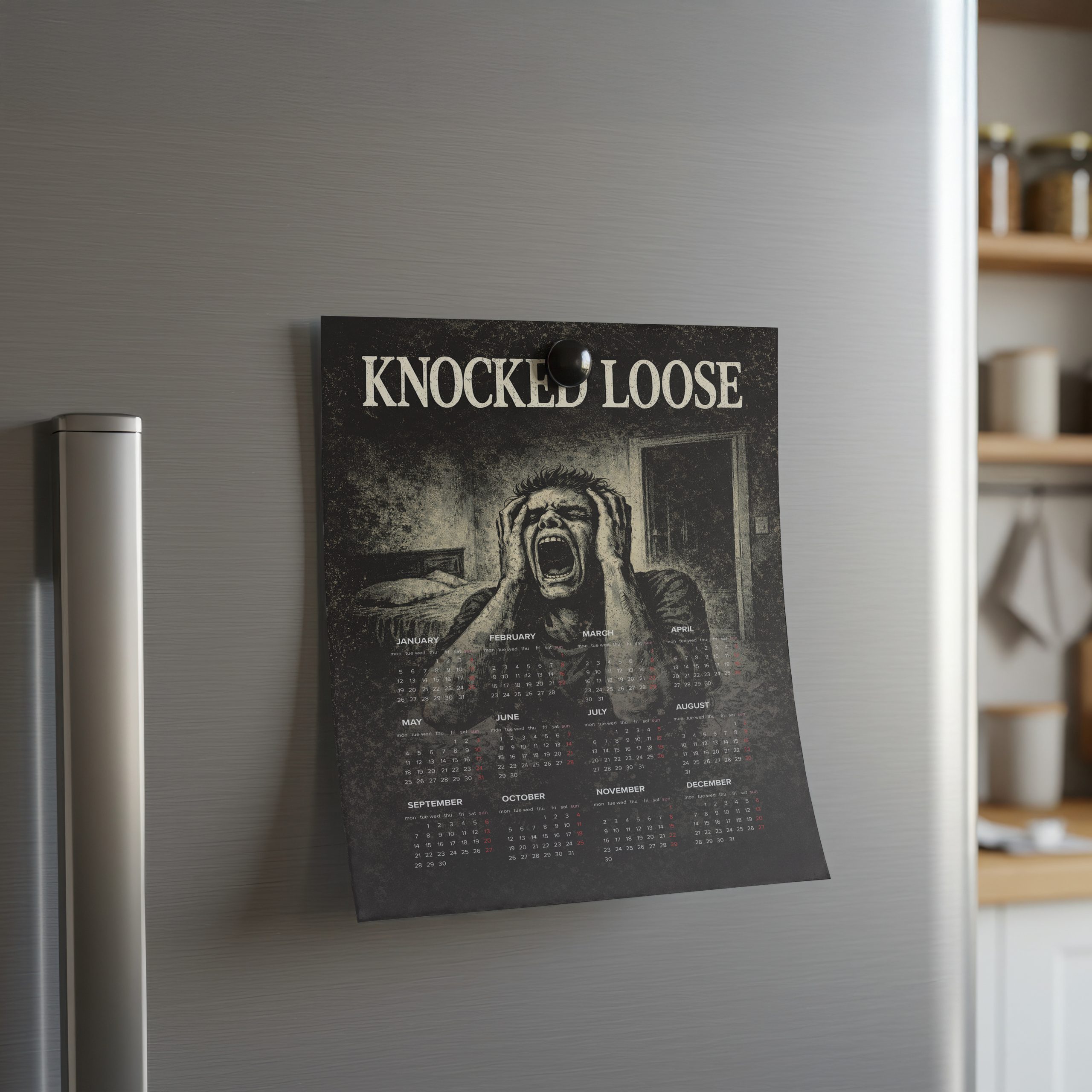 Knocked Loose A3 Wall Calendar — Dark Art Print for 2026 - Image 2
