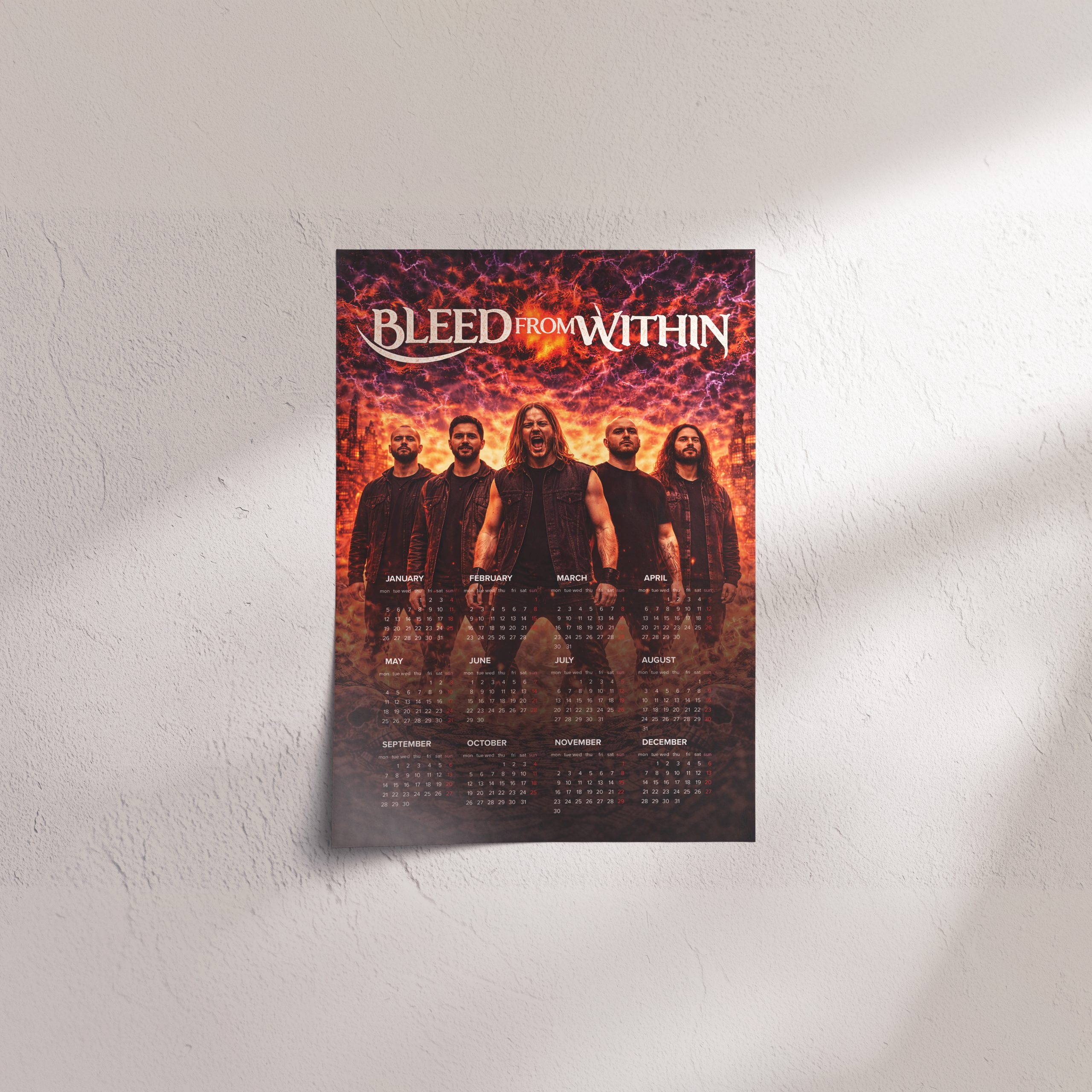 Bleed From Within A3 Wall Calendar — Dark Art Print for 2026