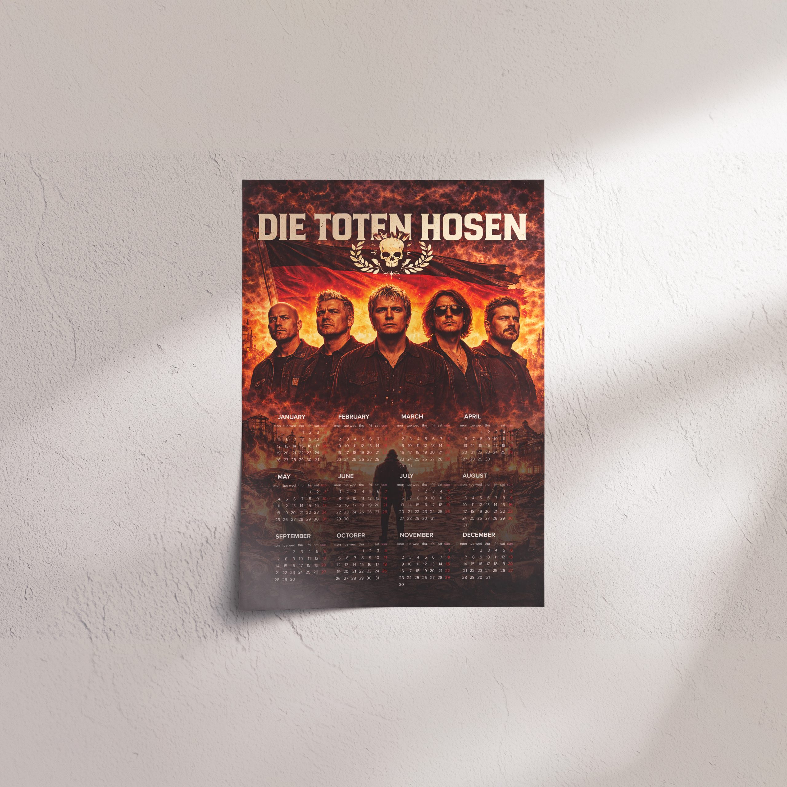 Die Toten A3 Wall Calendar — Dark Art Print for 2026