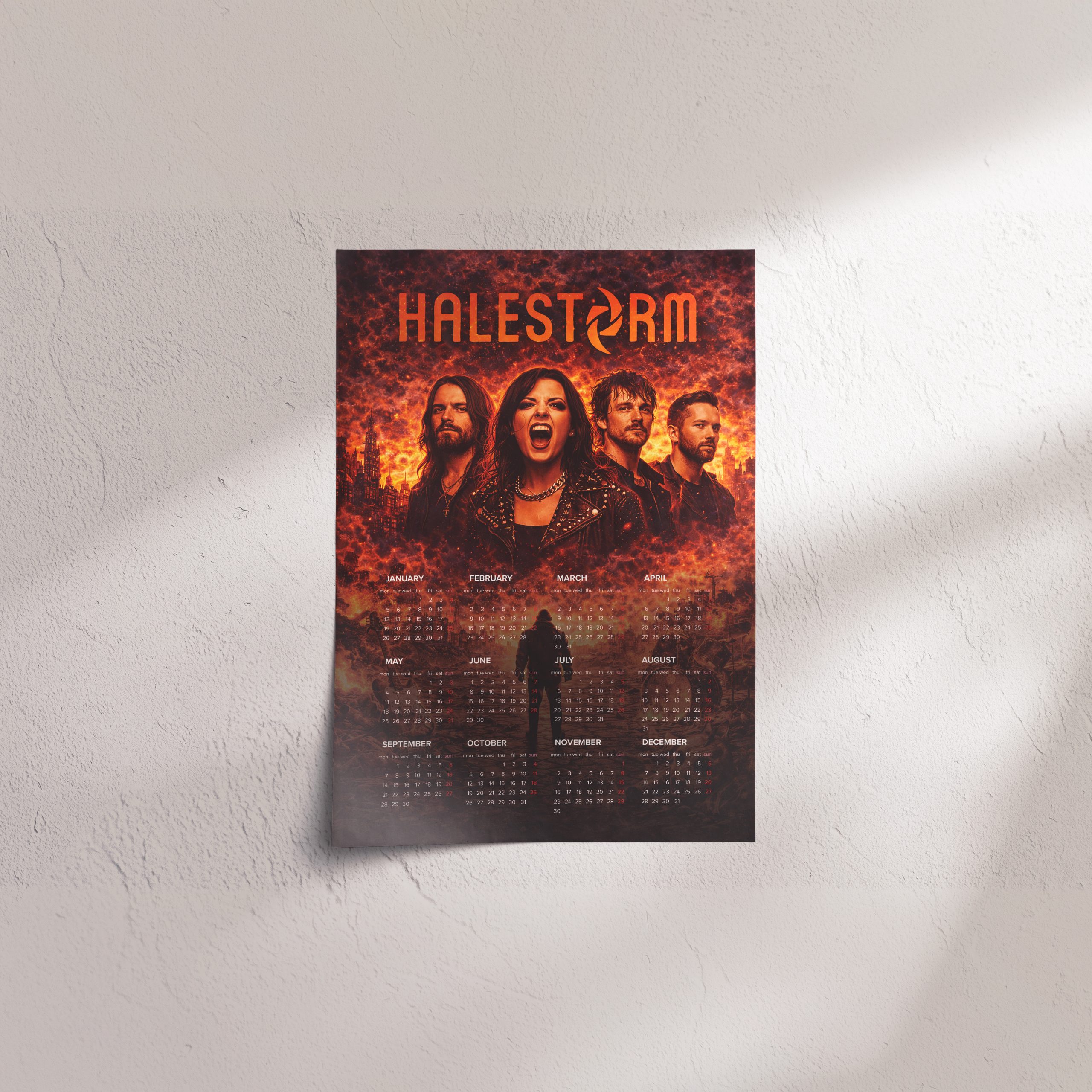 Halestrom A3 Wall Calendar — Dark Art Print for 2026