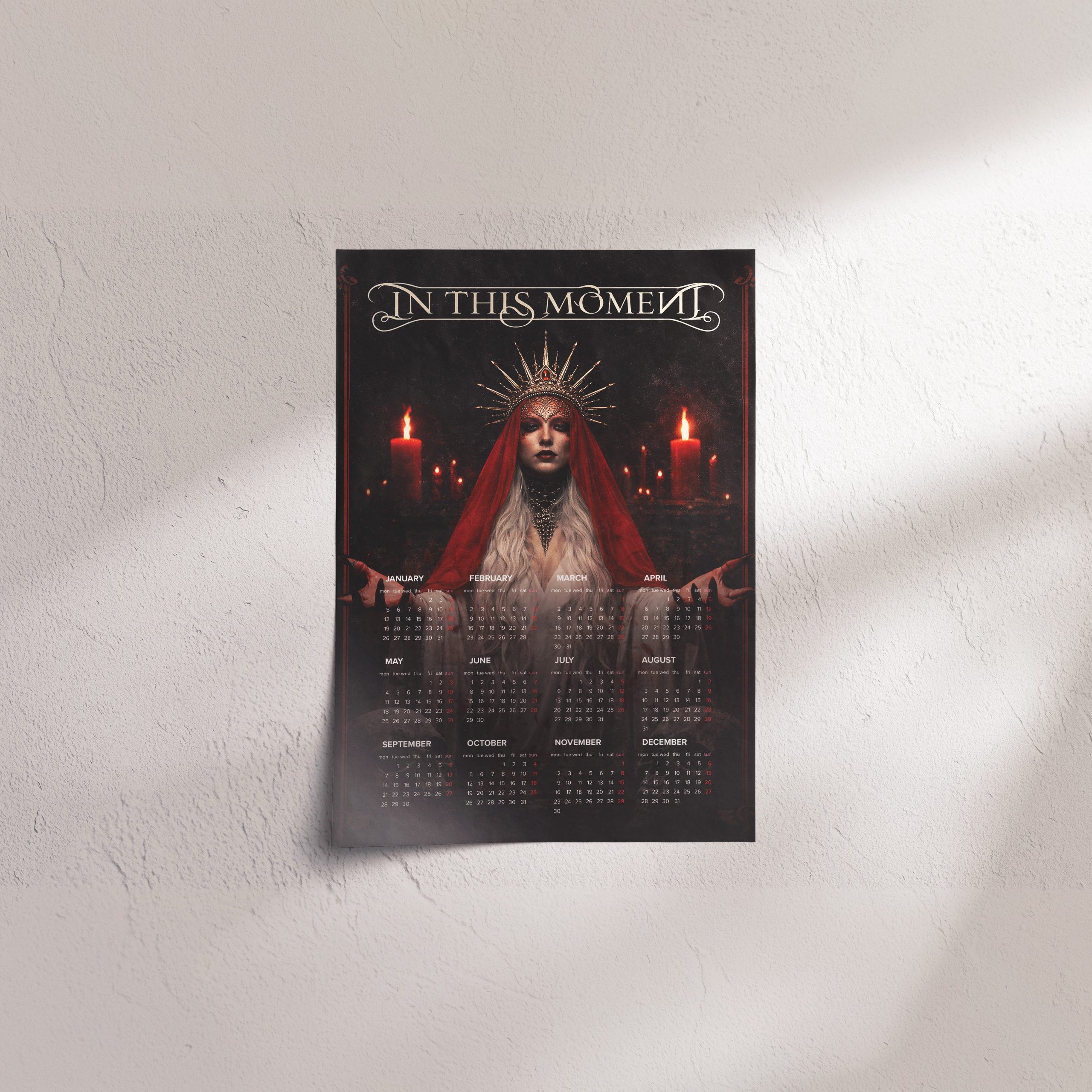 In This Moment A3 Wall Calendar — Dark Art Print for 2026