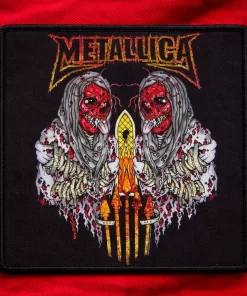 Thrash Metal Skull Patch | 10×10 cm Sublimated Metal Patch