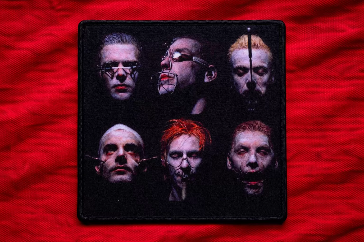 Dark Industrial Faces Patch | 10×10 cm Sublimated Metal Patch