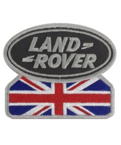 9X7 Land Rover Union Jack Grey Embroidered Patch Badge Applique Iron on