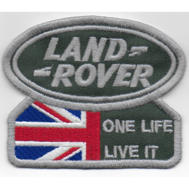 9X7 Land Rover One Life Live It Union Jack Embroidered Patch Badge Applique Iron on