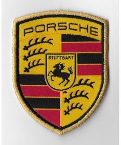 7X6 Porsche Gold Embroidered Patch Badge Applique Iron on