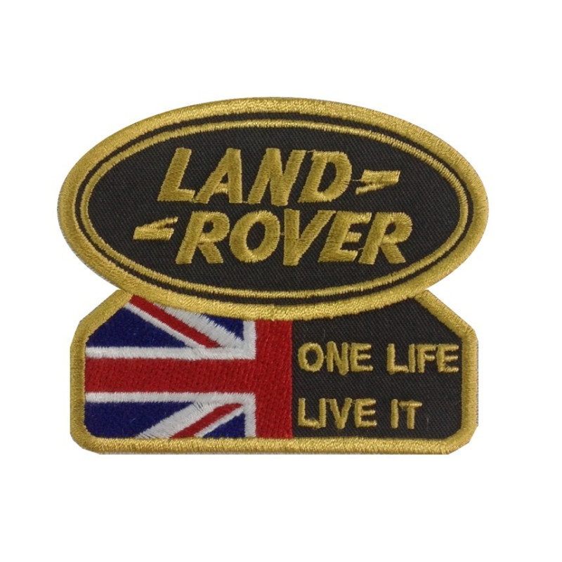 9X7 Land Rover One Life Live It Gold Embroidered Patch Badge Applique Iron on