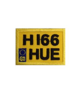 6X4 H166 Hue Land Rover Defender Last License Plate Embroidered Patch Badge Applique Iron on