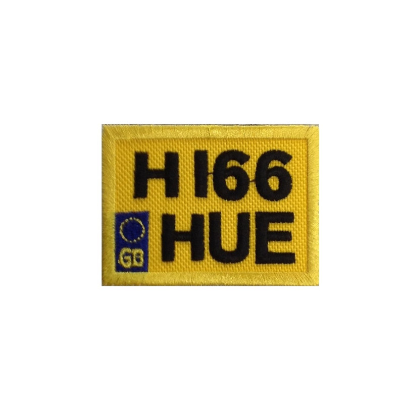 6X4 H166 Hue Land Rover Defender Last License Plate Embroidered Patch Badge Applique Iron on