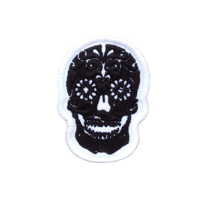 7X5 Sugar Skull Embroidered Patch Badge Applique Iron on