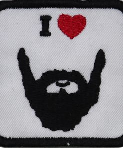 6X6 I Love Beard Embroidered Patch Badge Applique Iron on