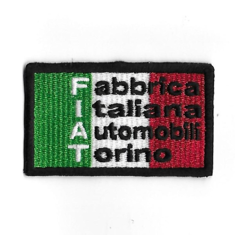 60Mmx37Mm Fiat Fabbrica Italianna Automobili Torino Embroidered Patch Badge Applique Iron on