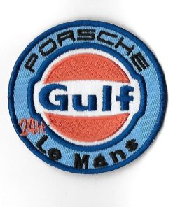 75Mmx75Mm Porsche Gulf 24H Le Mans Embroidered Patch Badge Applique Iron on