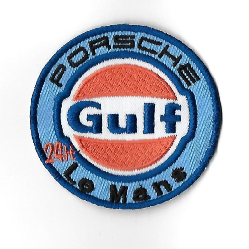 75Mmx75Mm Porsche Gulf 24H Le Mans Embroidered Patch Badge Applique Iron on