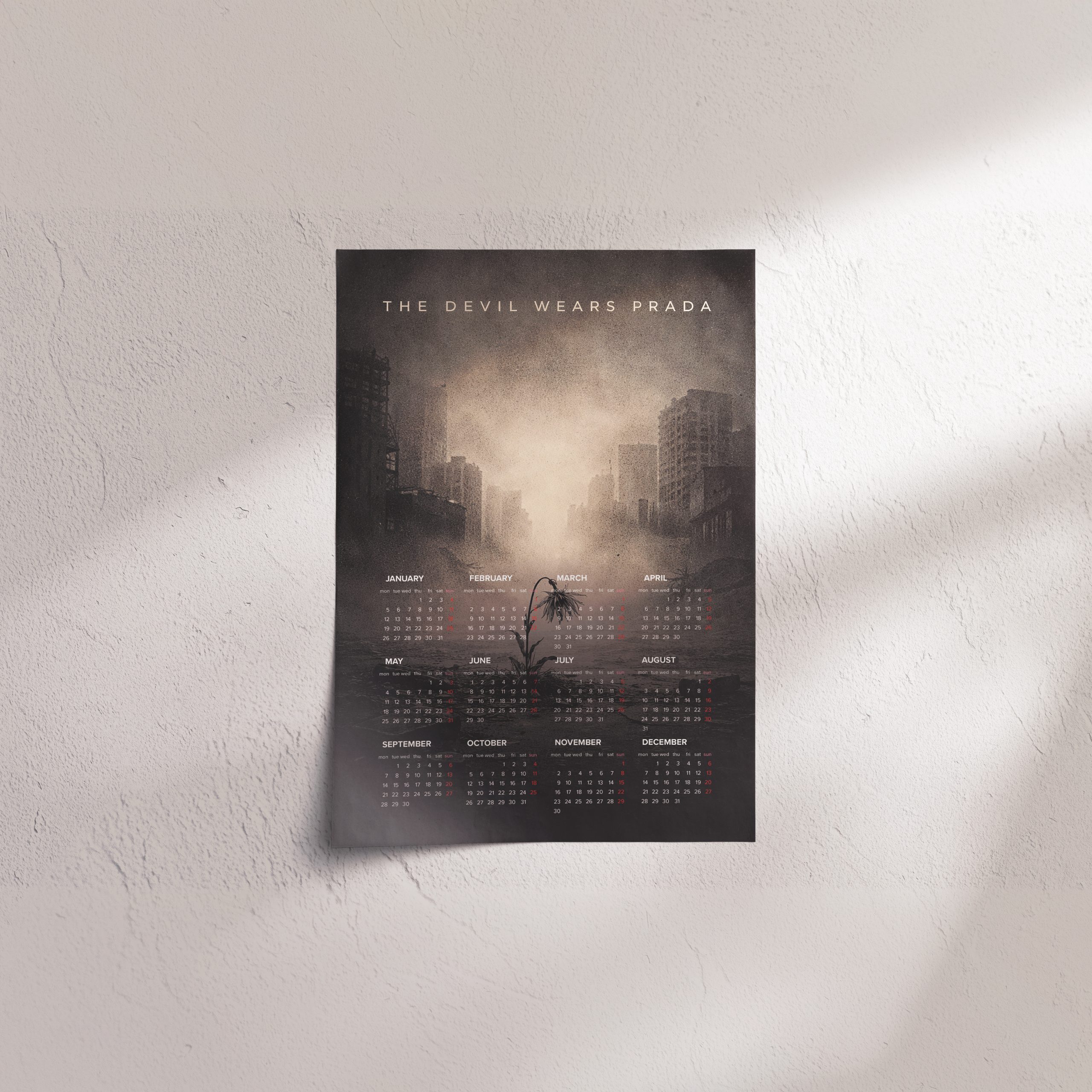 The Devil Wears Prada A3 Wall Calendar — Dark Art Print for 2026