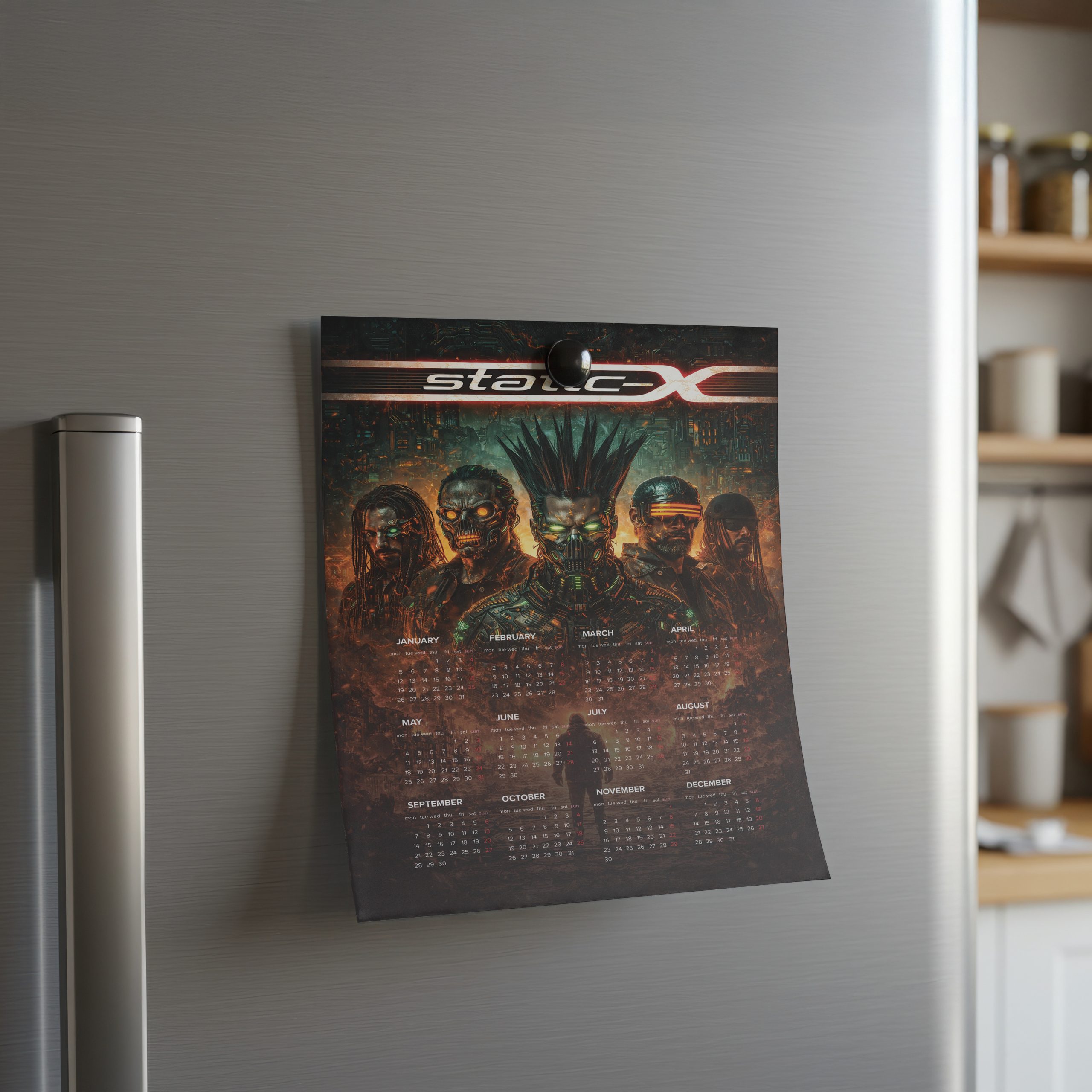 Static X A3 Wall Calendar — Dark Art Print for 2026 - Image 2