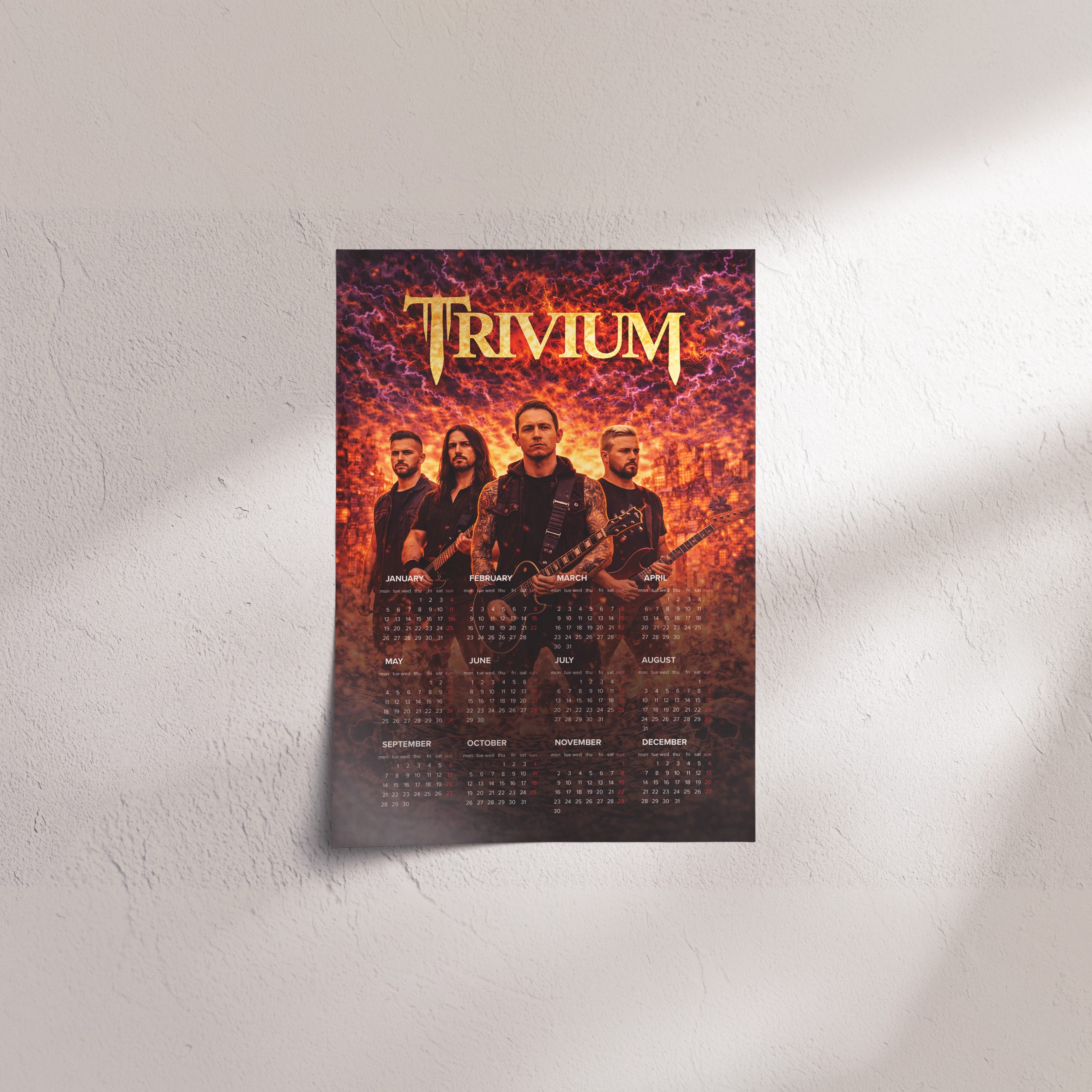 Trivium A3 Wall Calendar — Dark Art Print for 2026