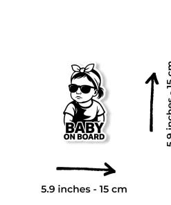 Alternative view of “Baby On Board” Car Sticker – 5.9 Inch Waterproof Vinyl Decal 2pcs