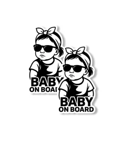 “Baby On Board” Car Sticker – 5.9 Inch Waterproof Vinyl Decal 2pcs