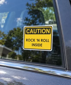 “Caution Rock ’N Roll Inside” Car Sticker – 5.9 Inch Waterproof Vinyl Decal 2pcs - Image 4