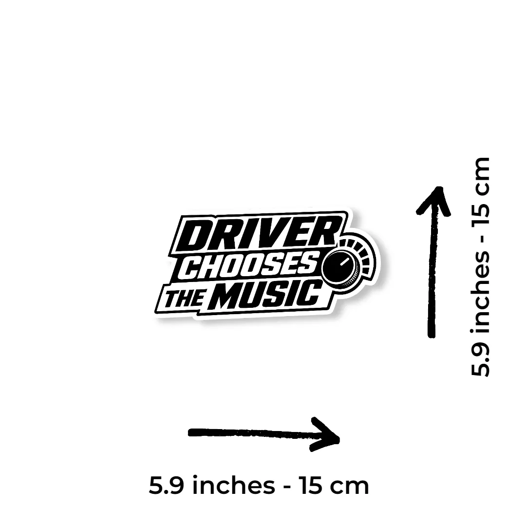 “Driver Chooses The Music” Car Sticker – 5.9 Inch Waterproof Vinyl Decal 2pcs - Image 2