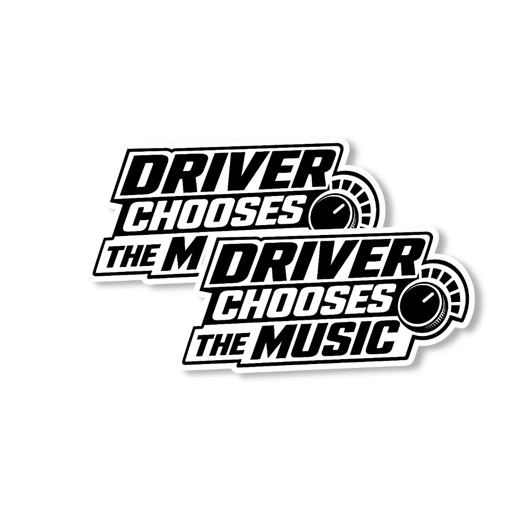 “Driver Chooses The Music” Car Sticker – 5.9 Inch Waterproof Vinyl Decal 2pcs