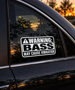 “Warning: Bass May Cause Vibration” Car Sticker – 5.9 Inch Waterproof Vinyl Decal 2pcs - Image 4