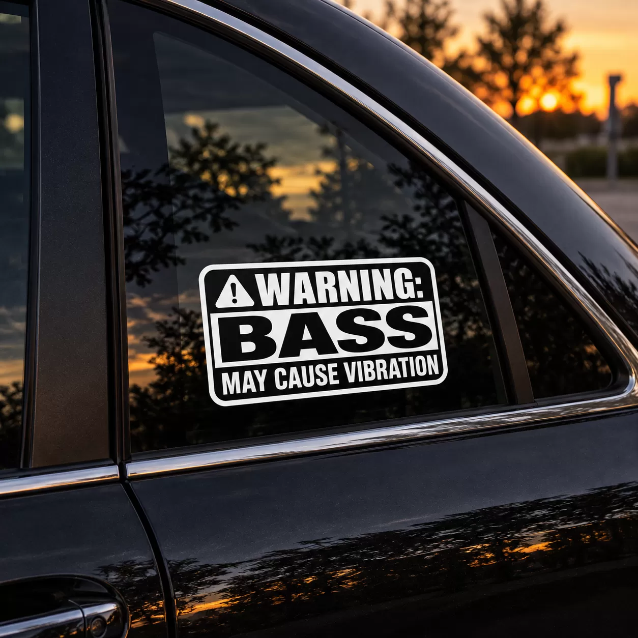 “Warning: Bass May Cause Vibration” Car Sticker – 5.9 Inch Waterproof Vinyl Decal 2pcs - Image 4