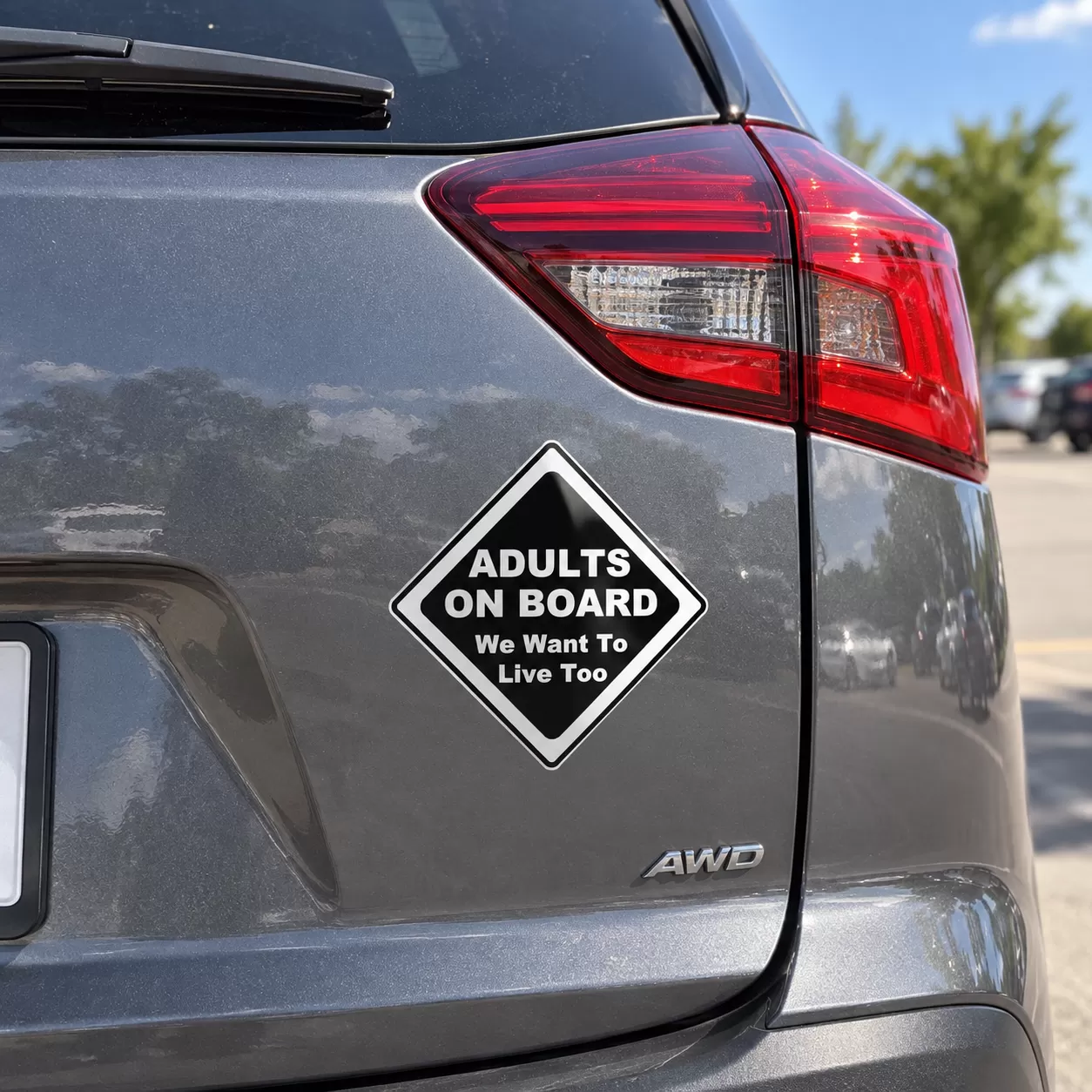 “Adults On Board – We Want To Live Too” Car Sticker – 5.9 Inch Waterproof Vinyl Decal 2pcs - Image 4