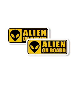 “Alien On Board” Car Sticker – 5.9 Inch Waterproof Vinyl Decal 2pcs