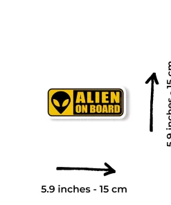 Alternative view of “Alien On Board” Car Sticker – 5.9 Inch Waterproof Vinyl Decal 2pcs