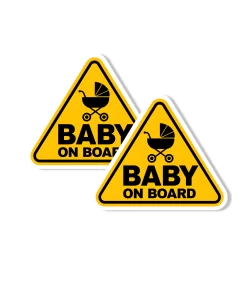 “Baby On Board” Car Sticker – 5.9 Inch Waterproof Vinyl Decal 2pcs