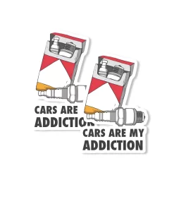 “Cars Are My Addiction” Car Sticker – 5.9 Inch Waterproof Vinyl Decal 2pcs