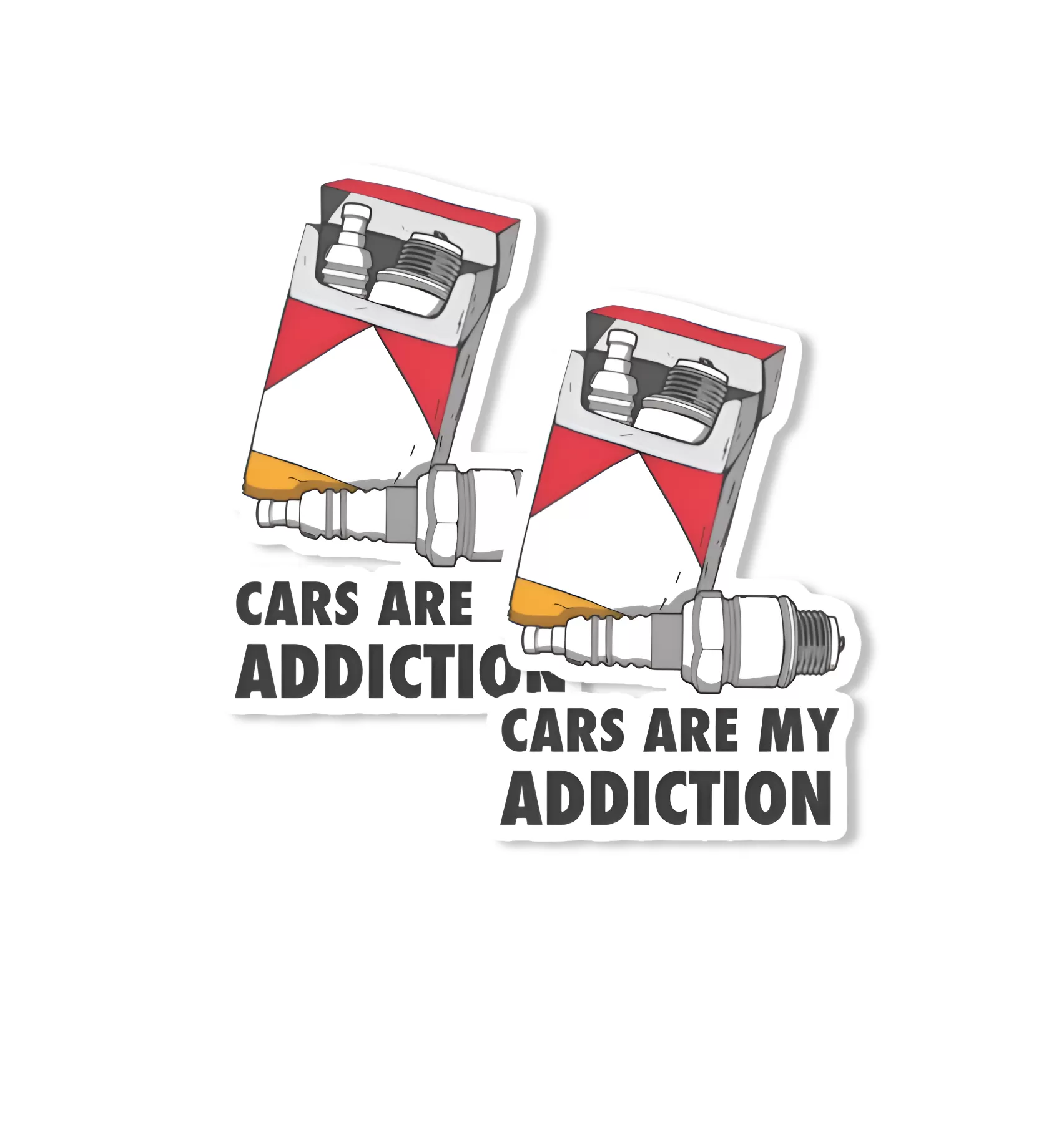 “Cars Are My Addiction” Car Sticker – 5.9 Inch Waterproof Vinyl Decal 2pcs