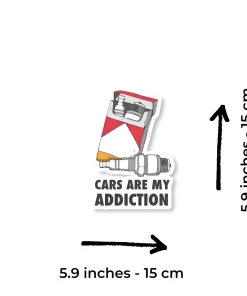 Alternative view of “Cars Are My Addiction” Car Sticker – 5.9 Inch Waterproof Vinyl Decal 2pcs