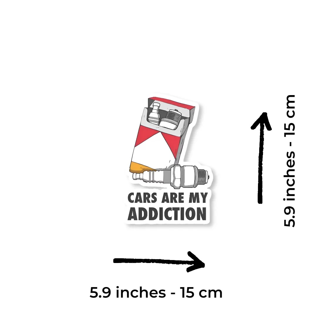 “Cars Are My Addiction” Car Sticker – 5.9 Inch Waterproof Vinyl Decal 2pcs - Image 2