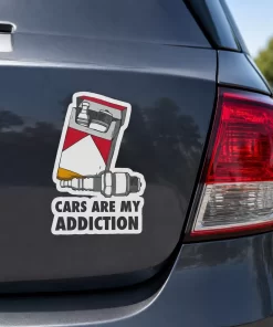“Cars Are My Addiction” Car Sticker – 5.9 Inch Waterproof Vinyl Decal 2pcs - Image 4