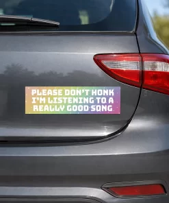 “Please Don’t Honk, I’m Listening to a Really Good Song” Car Sticker – 5.9 Inch Waterproof Vinyl Decal 2pcs - Image 3