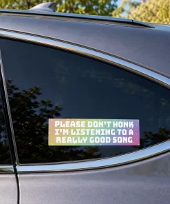 “Please Don’t Honk, I’m Listening to a Really Good Song” Car Sticker – 5.9 Inch Waterproof Vinyl Decal 2pcs - Image 4