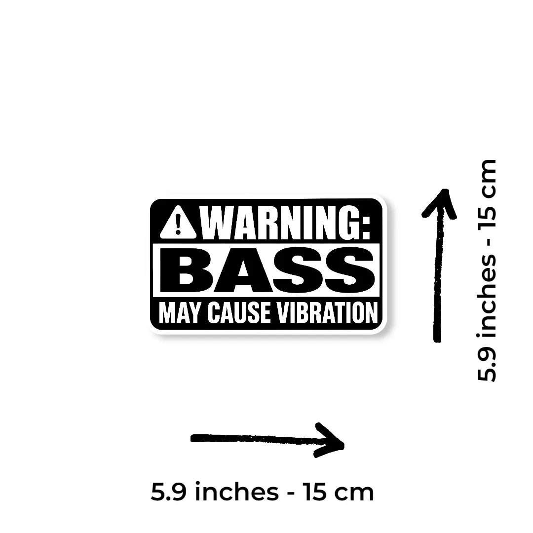 “Warning: Bass May Cause Vibration” Car Sticker – 5.9 Inch Waterproof Vinyl Decal 2pcs - Image 2