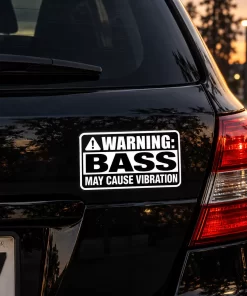 “Warning: Bass May Cause Vibration” Car Sticker – 5.9 Inch Waterproof Vinyl Decal 2pcs - Image 3