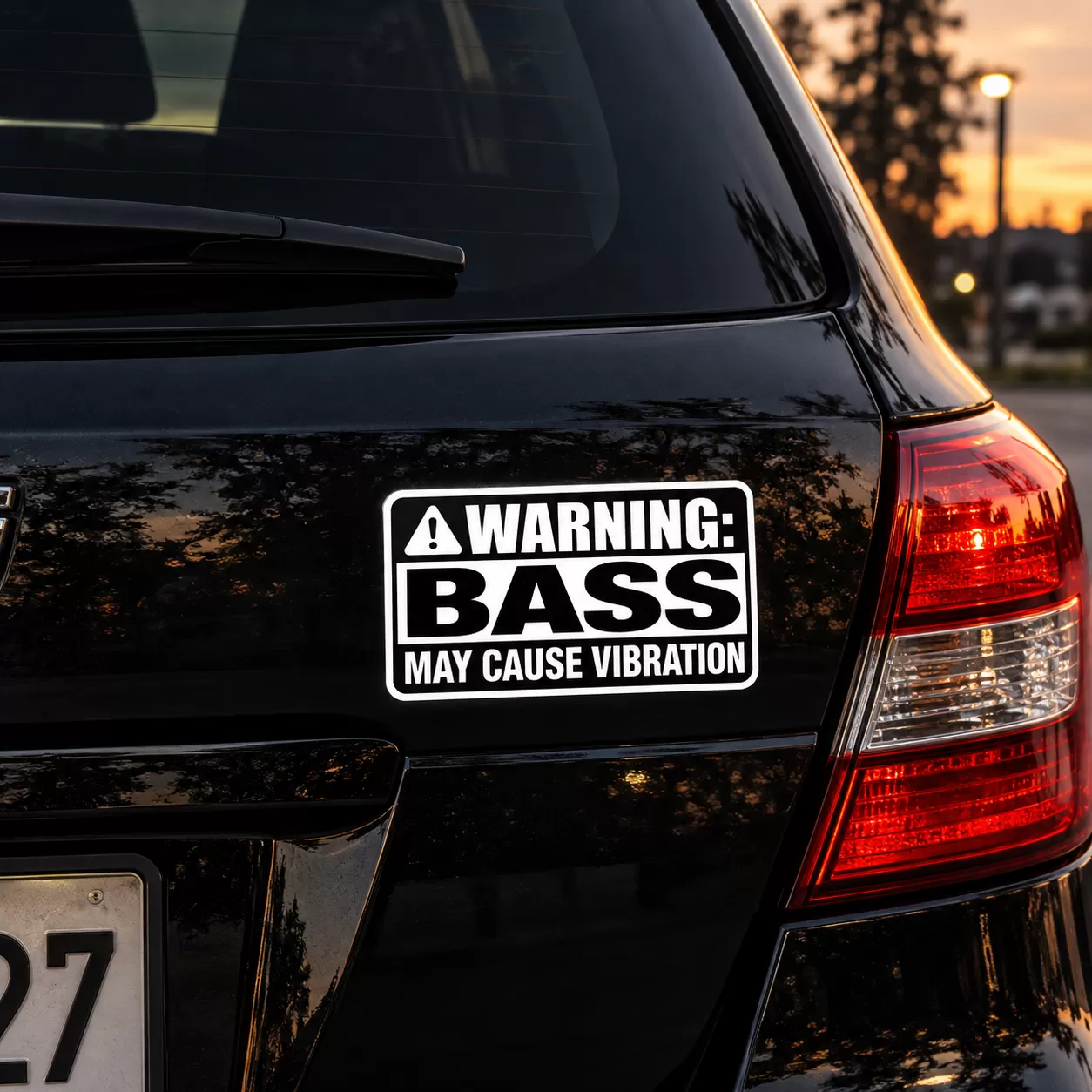 “Warning: Bass May Cause Vibration” Car Sticker – 5.9 Inch Waterproof Vinyl Decal 2pcs - Image 3